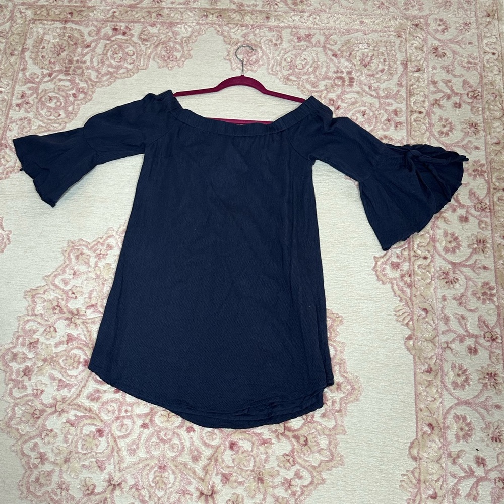 O'Neill Navy Ruffle Sleeve Dress